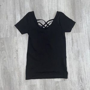 Black Criss Cross Top